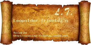 Leopolder Trisztán névjegykártya